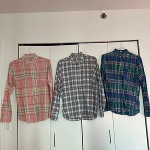 Bundle of 3 spring j. Crew button down men’s shirts in plaid